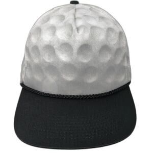 Cobra Caps 5 Panel Gray One Size Golf Ball Pattern Rope Hat Black Green Brim